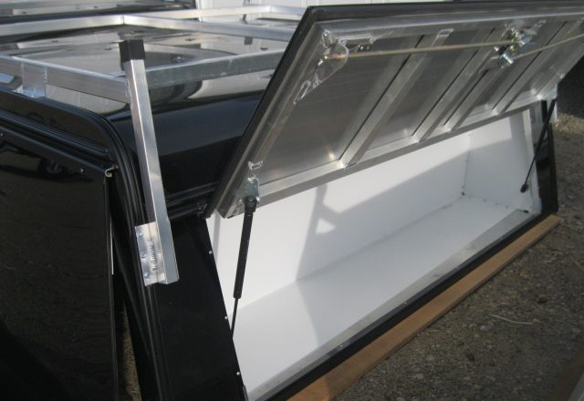 2014-2018 GMC Sierra OR Chevrolet Silverado 5'8 New Black Swiss HDU Contractor Truck Cap - Image 5