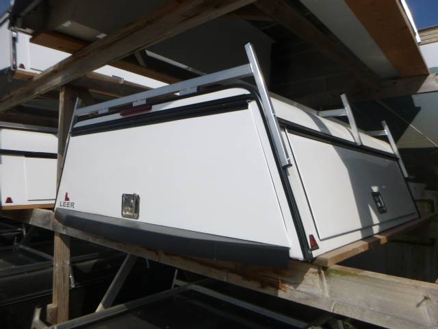 2019-2026 GMC Sierra OR Chevrolet Silverado 1500 5.8' New White Leer DCC Contractor truck cap - Image 3