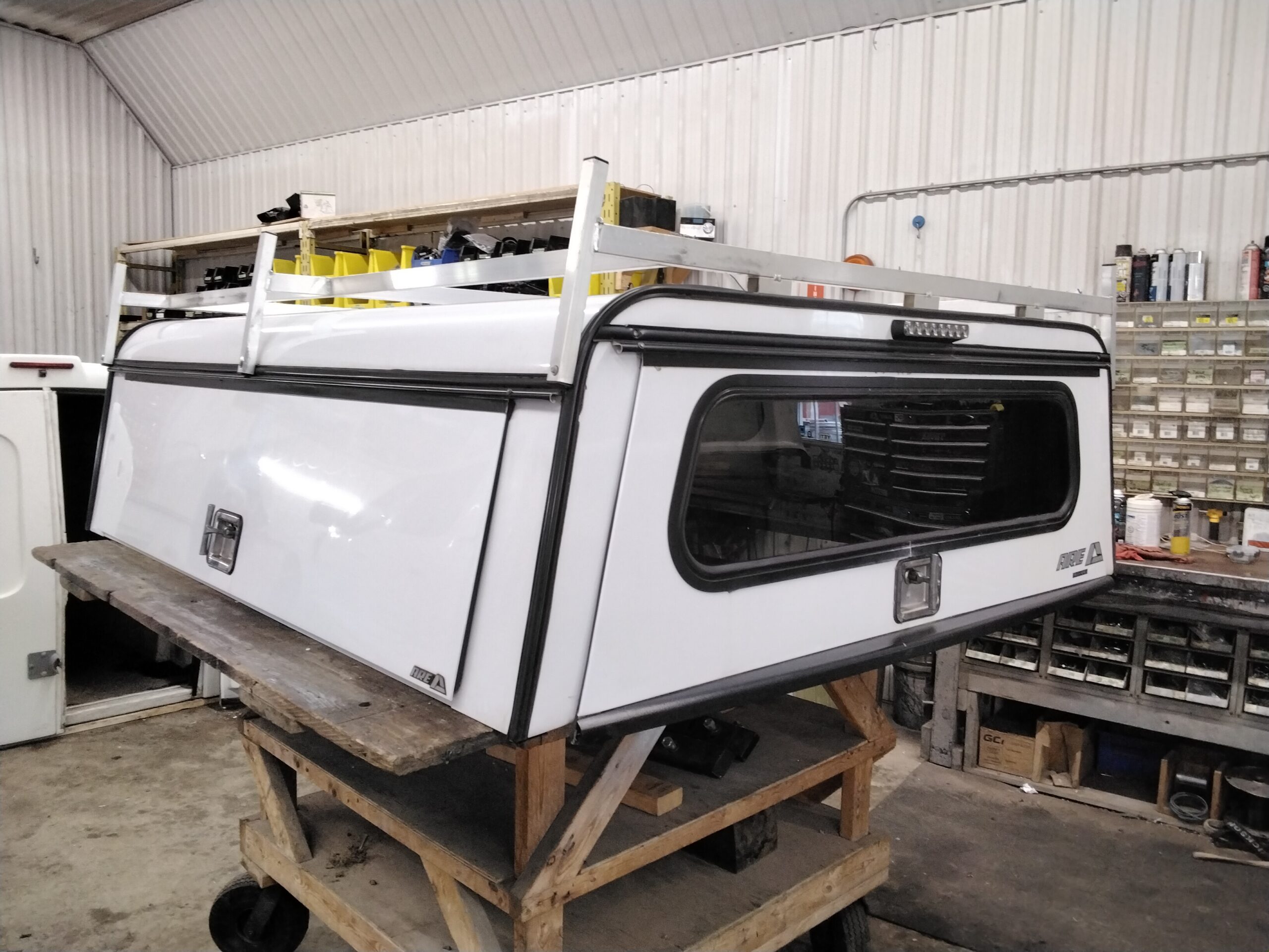 GMC Sierra or Chevrolet Silverado 6'6 White ARE Contractor Truck Cap 2 GMC Sierra or Chevrolet Silverado 6'6 White ARE Contractor Truck Cap - Image 2