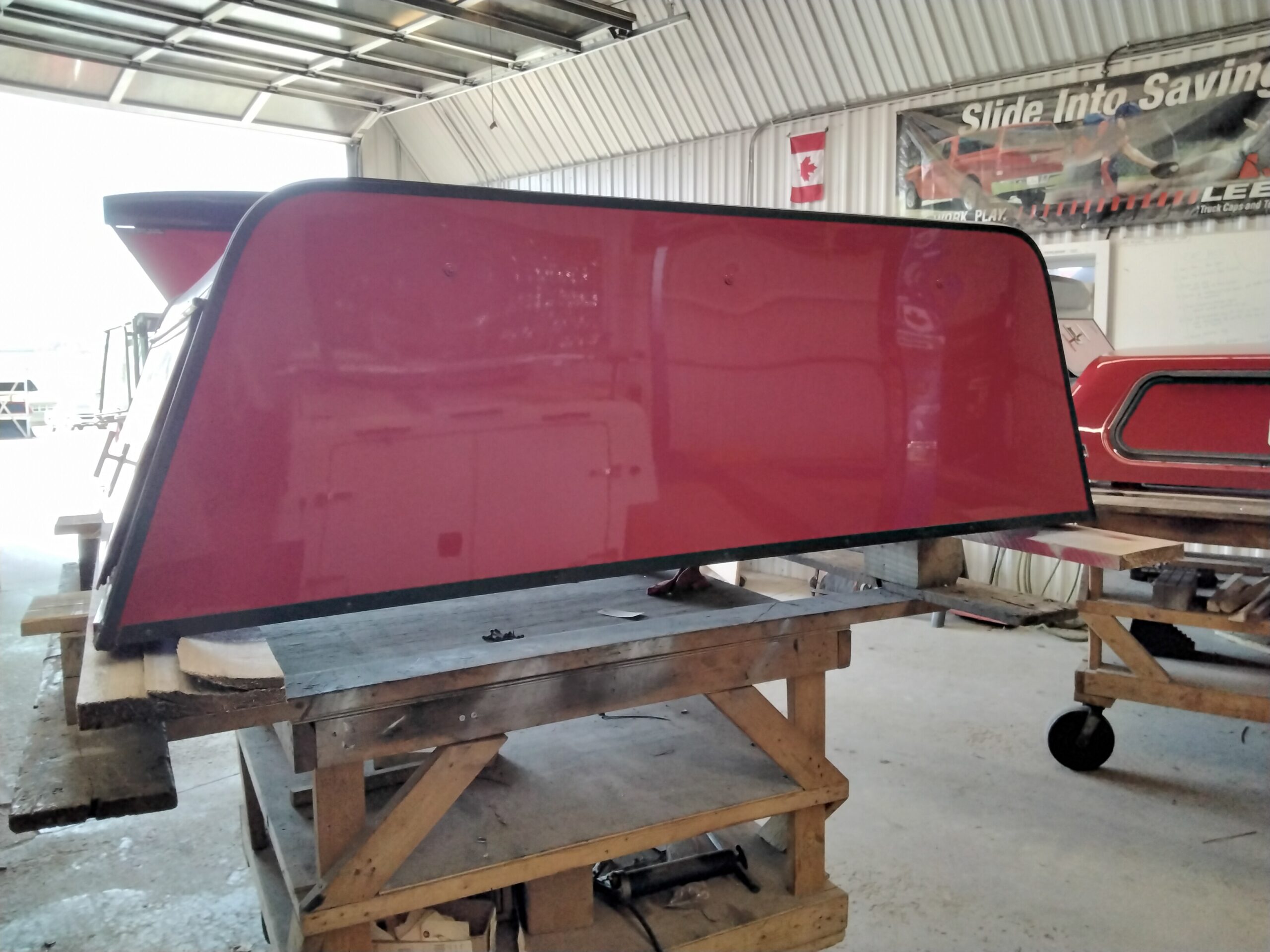 2021 - 2026 Ford F150 6'6 Rapid Red Leer Contractor Truck Cap 6 2021 - 2026 Ford F150 6'6 Rapid Red Leer Contractor Truck Cap - Image 6
