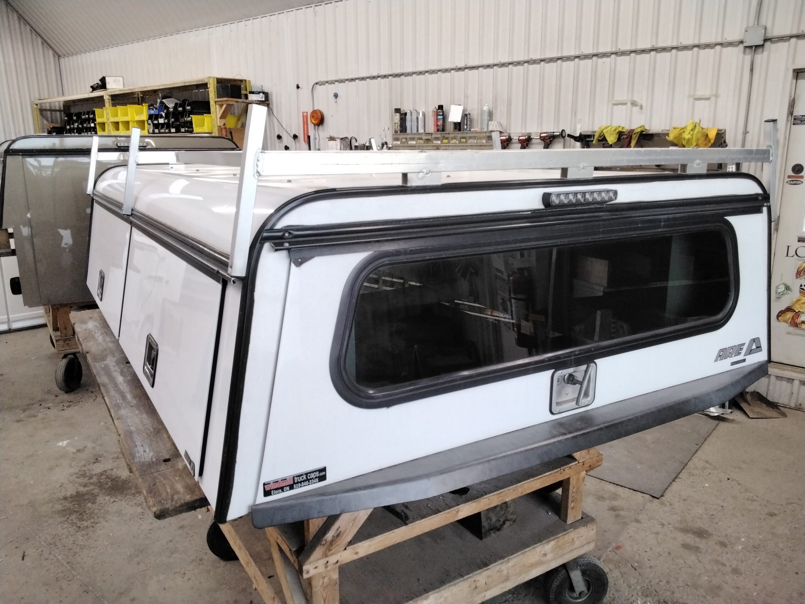 2015 - 2020 Ford F150 8' White ARE Contractor Truck Cap 2 2015 - 2020 Ford F150 8' White ARE Contractor Truck Cap - Image 2