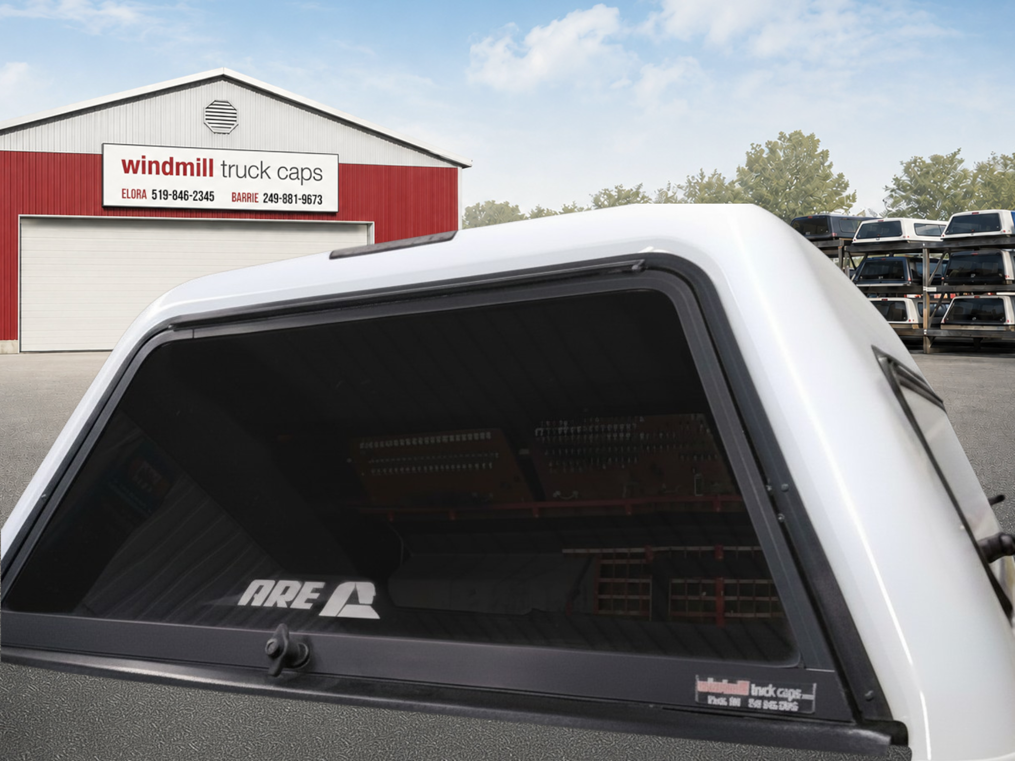 GMC Sierra or Chevrolet Silverado 6'6 50 Olympic White ARE Midrise Truck Cap 2 GMC Sierra or Chevrolet Silverado 6'6 50 Olympic White ARE Midrise Truck Cap - Image 2