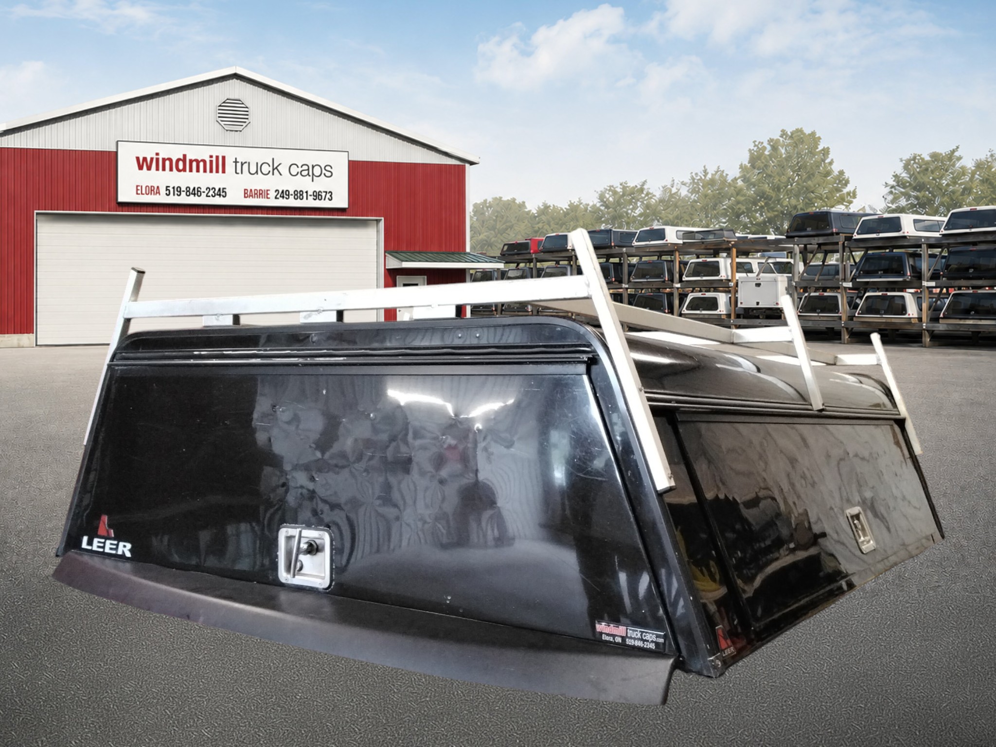 GMC Sierra or Chevrolet Silverado 6'6 Black Leer Contractor Truck Cap 2 GMC Sierra or Chevrolet Silverado 6'6 Black Leer Contractor Truck Cap - Image 2