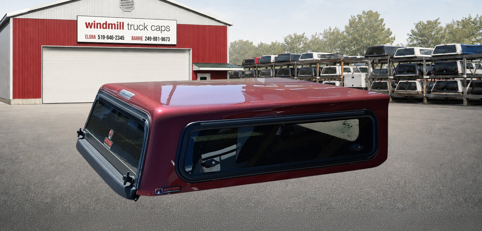 2022 - 2026 Ford Maverick 5' RR Ruby Red Metallic Contour III Truck Cap 2 2022 - 2026 Ford Maverick 5' RR Ruby Red Metallic Contour III Truck Cap - Image 2