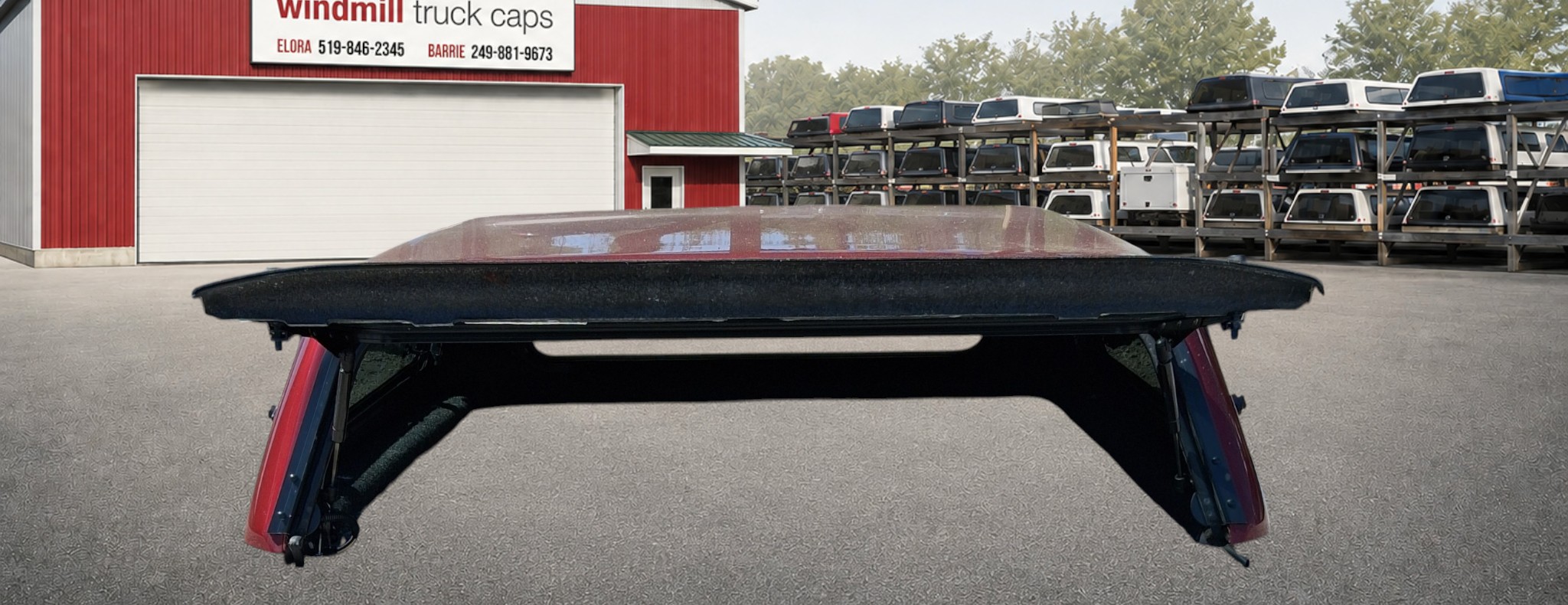 2022 - 2026 Ford Maverick 5' RR Ruby Red Metallic Contour III Truck Cap 4 2022 - 2026 Ford Maverick 5' RR Ruby Red Metallic Contour III Truck Cap - Image 4