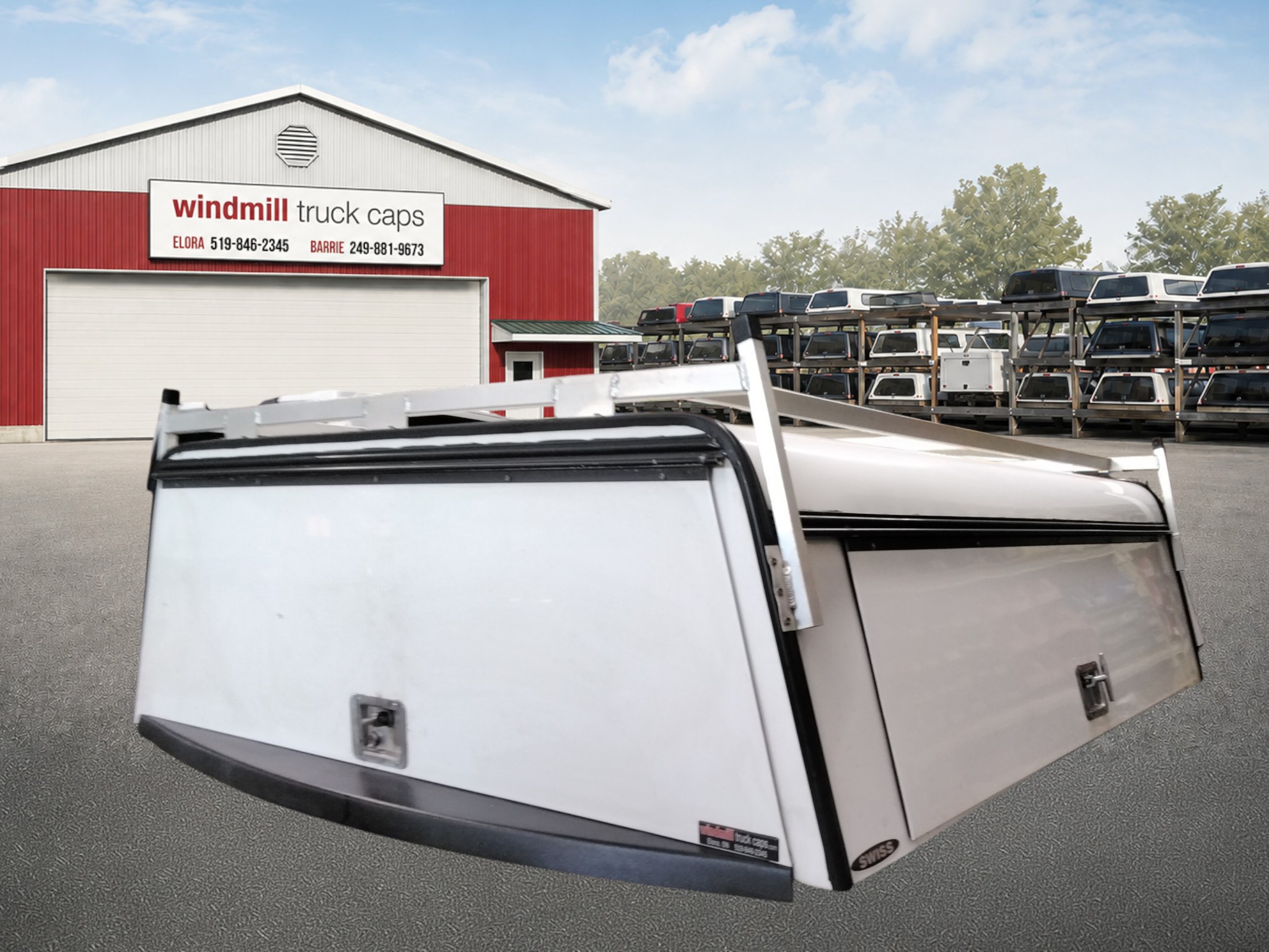 Chevrolet Silverado or GMC Sierra 5'8 White Swiss Contractor Truck Cap 2 Chevrolet Silverado or GMC Sierra 5'8 White Swiss Contractor Truck Cap - Image 2
