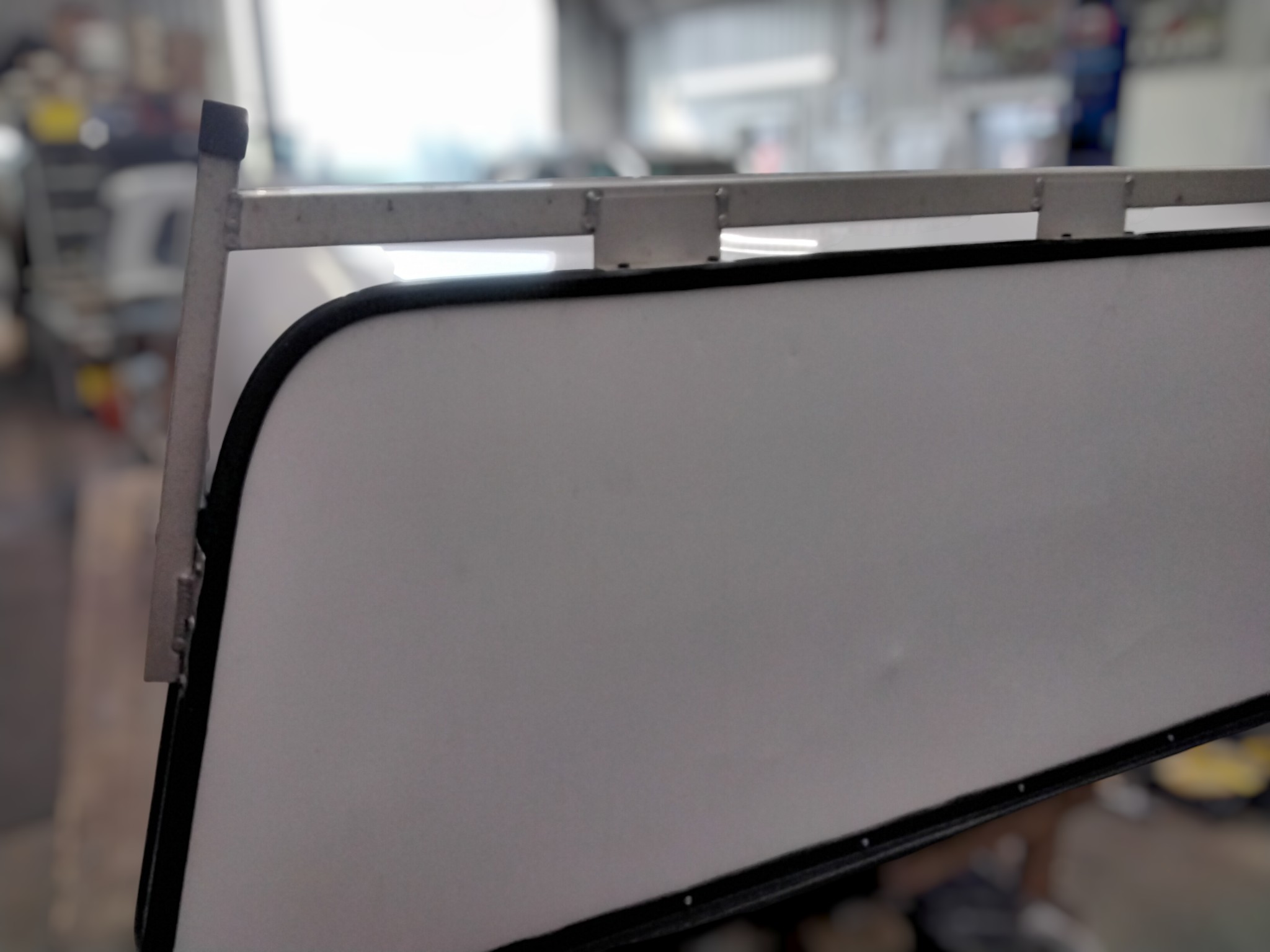 Chevrolet Silverado or GMC Sierra 5'8 White Swiss Contractor Truck Cap 5 Chevrolet Silverado or GMC Sierra 5'8 White Swiss Contractor Truck Cap - Image 5