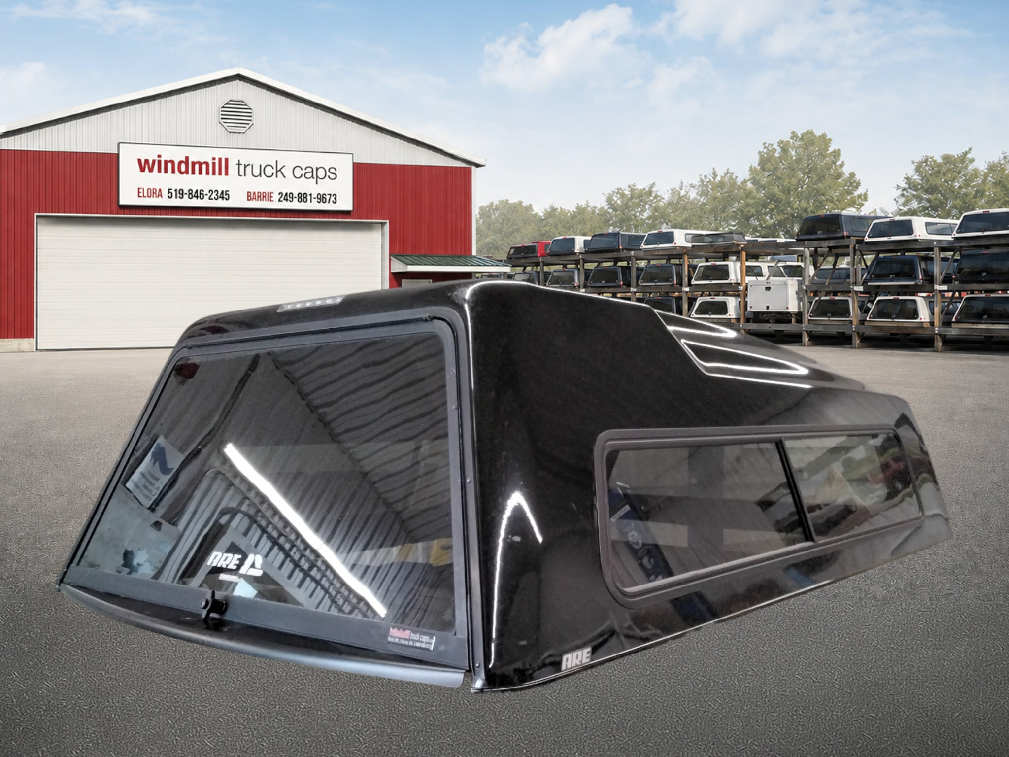 Dodge Ram 8' Regular Cab PPF Black ARE Truck Cap 2 Dodge Ram 8' Regular Cab PPF Black ARE Truck Cap - Image 2