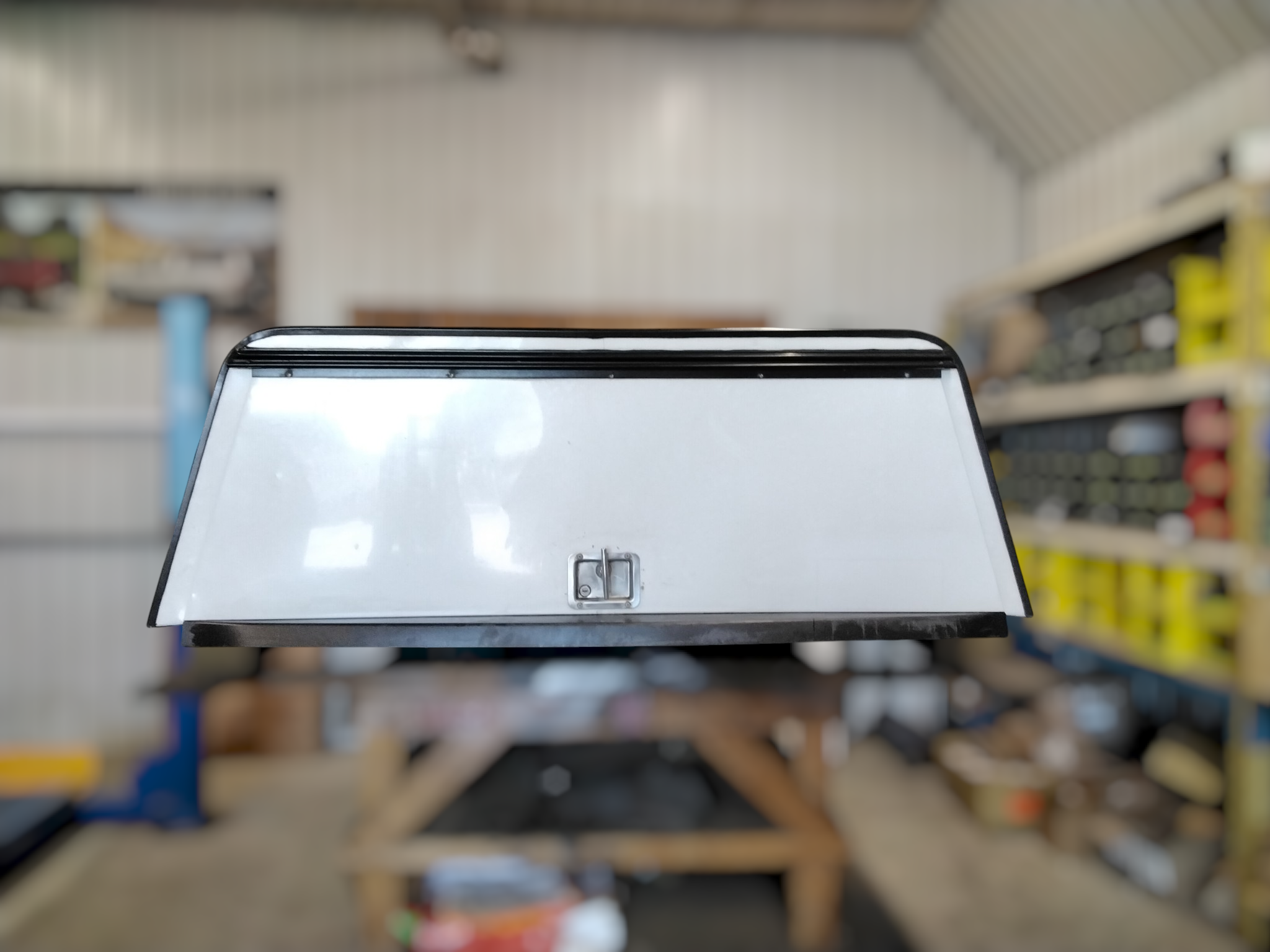 Chevrolet Silverado or GMC Sierra HD 2500/3500 6'9 White Swiss Contractor Truck Cap 3 Chevrolet Silverado or GMC Sierra HD 2500/3500 6'9 White Swiss Contractor Truck Cap - Image 3