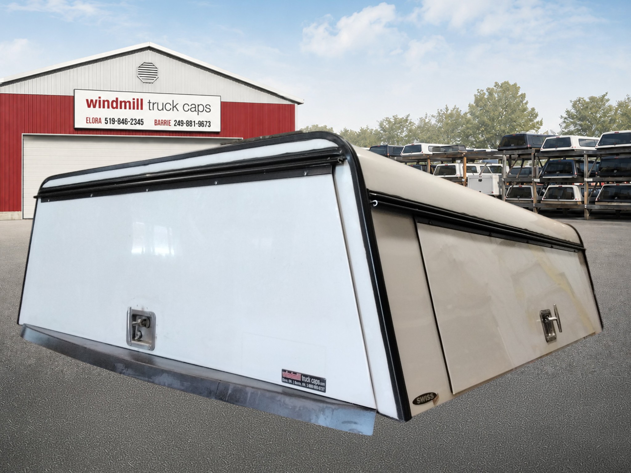 Chevrolet Silverado or GMC Sierra HD 2500/3500 6'9 White Swiss Contractor Truck Cap 2 Chevrolet Silverado or GMC Sierra HD 2500/3500 6'9 White Swiss Contractor Truck Cap - Image 2