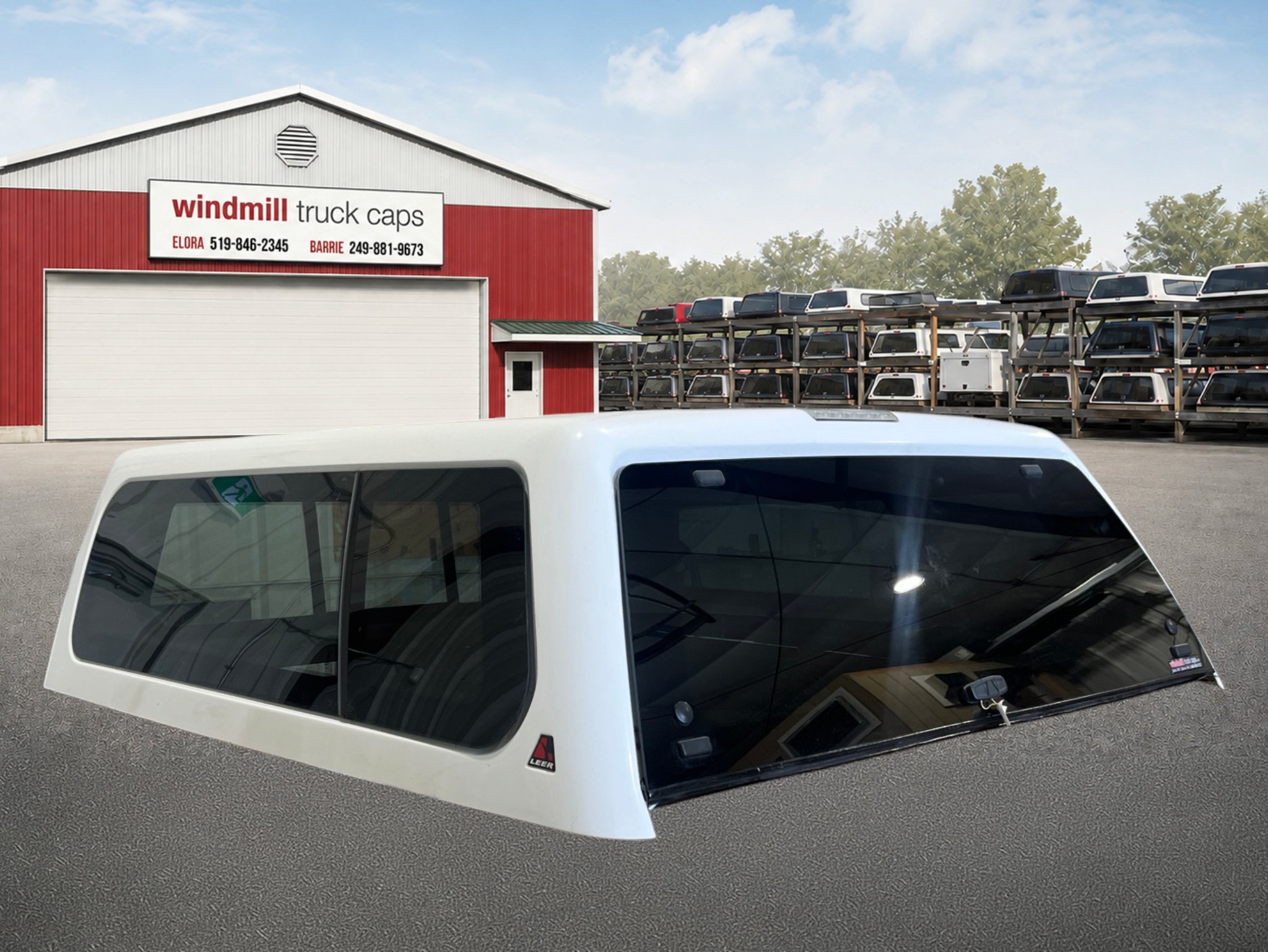 Dodge Ram 6'4 PW7 Bright White Leer100XL Truck Cap 2 Dodge Ram 6'4 PW7 Bright White Leer100XL Truck Cap - Image 2