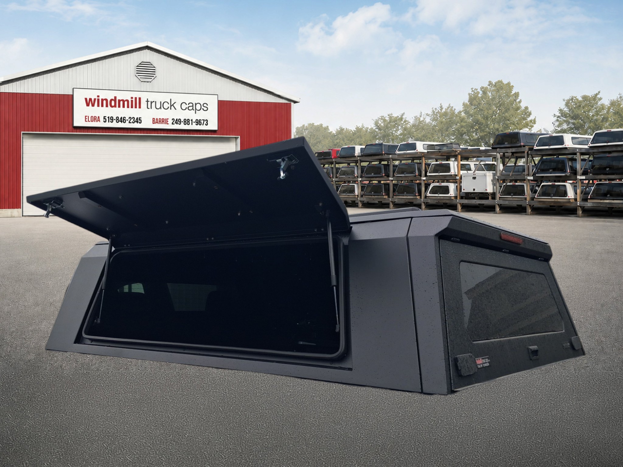 6'6 Atlas Black Matte Aluminum Truck Cap with solid Molle Sides 3 6'6 Atlas Black Matte Aluminum Truck Cap with solid Molle Sides - Image 3